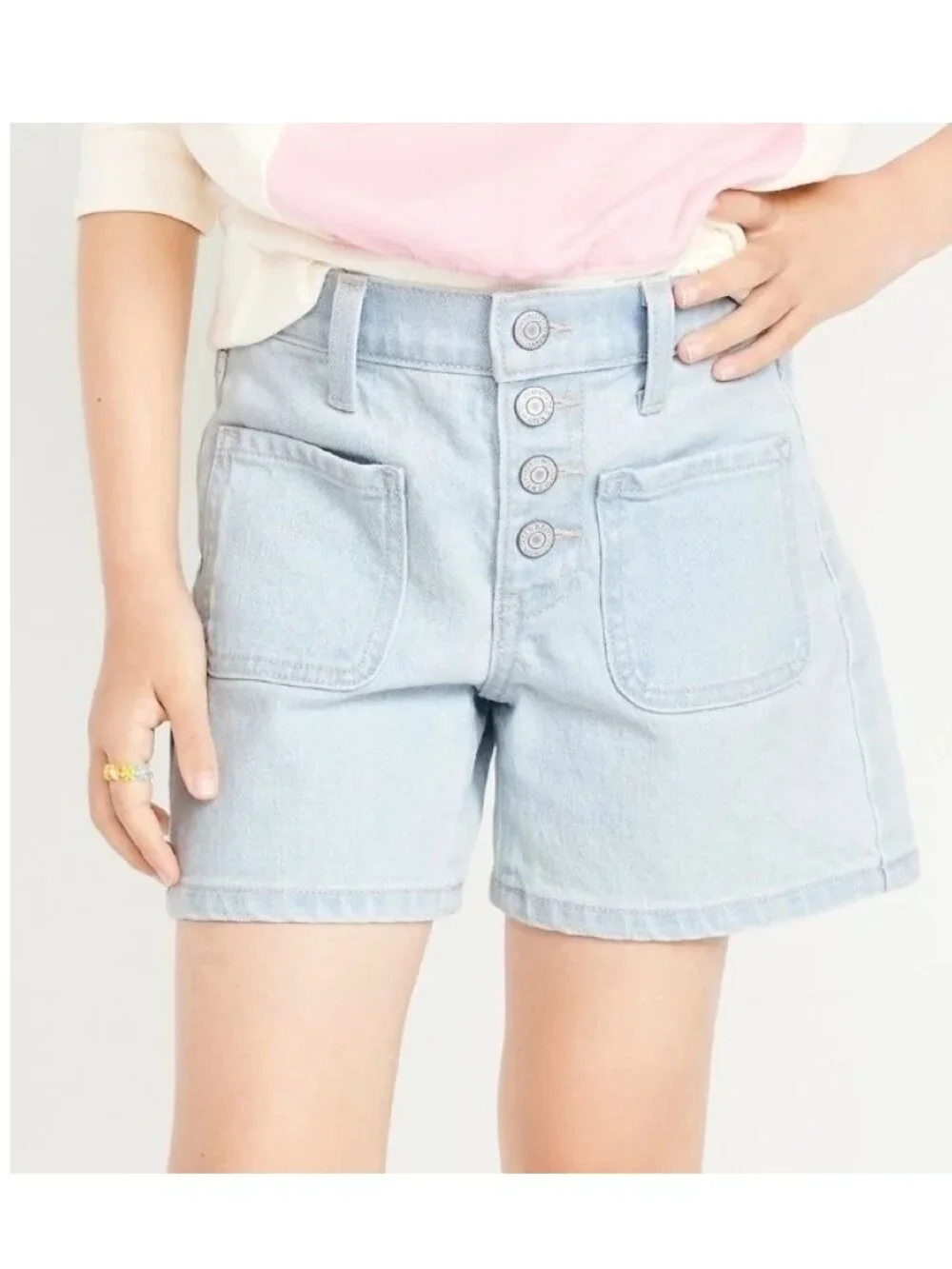 High-Waisted Button-Fly Mariner Jean Shorts for Girls Old Navy 6 NWT - Picture 2 of 3